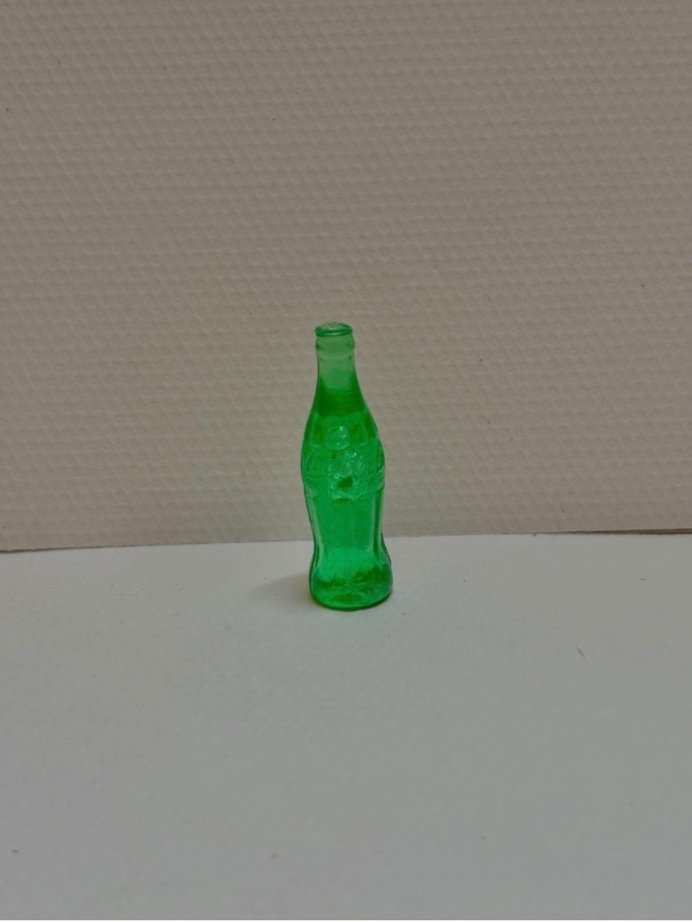 Vintage Mini Coca-Cola Bottle 1.5” Green Doll Accessory Hong Kong 70s 80s